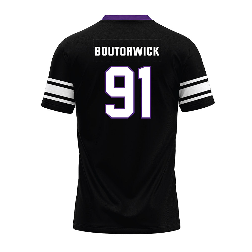 Northwestern - NCAA Football : Evan Boutorwick - Black Premium Football Jersey-1