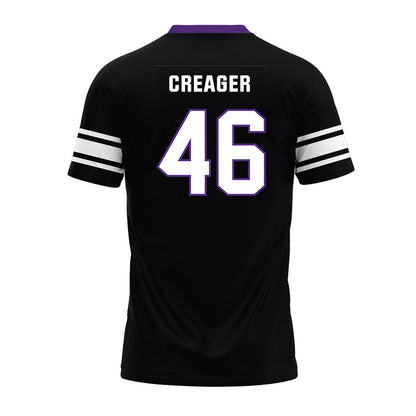 Northwestern - NCAA Football : Lincoln Creager - Black Premium Football Jersey-1