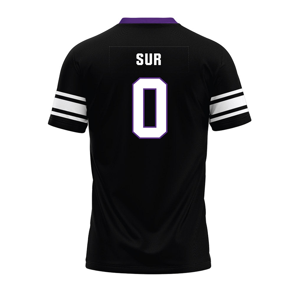 Northwestern - NCAA Football : Noah Sur - Black Premium Football Jersey-1
