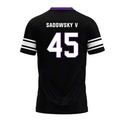 Northwestern - NCAA Football : Jack Sadowsky V - Black Premium Football Jersey-1