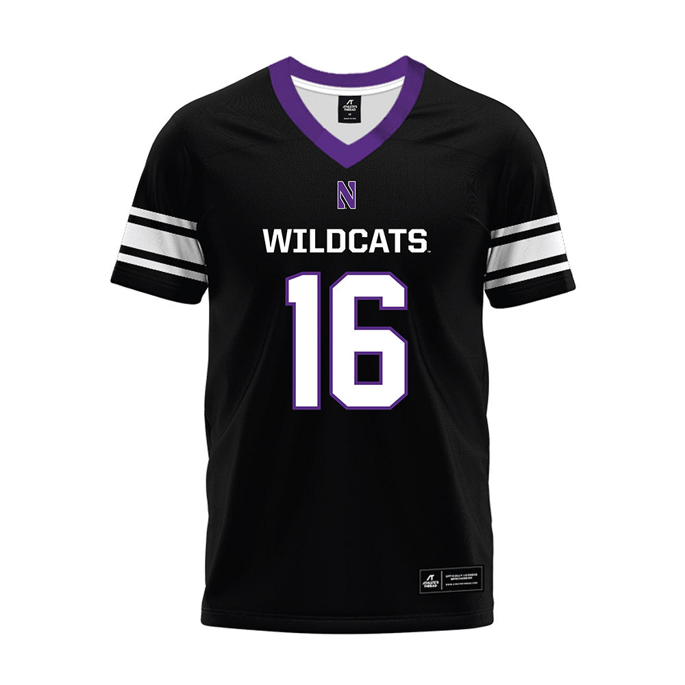 Northwestern - NCAA Football : J.J. Lewis - Black Premium Football Jersey-0