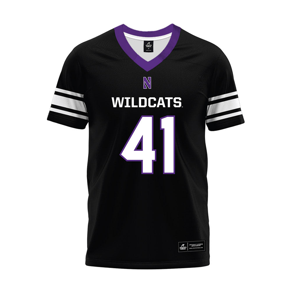 Northwestern - NCAA Football : Thomas Preckel - Black Premium Football Jersey-0
