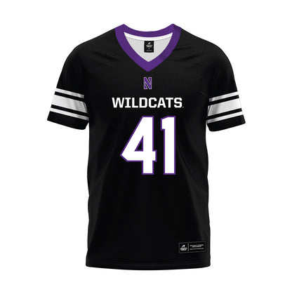 Northwestern - NCAA Football : Thomas Preckel - Black Premium Football Jersey-0