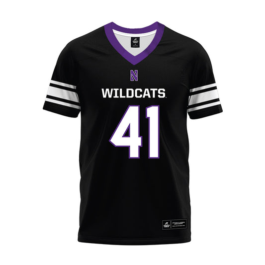 Northwestern - NCAA Football : Thomas Preckel - Black Premium Football Jersey-0