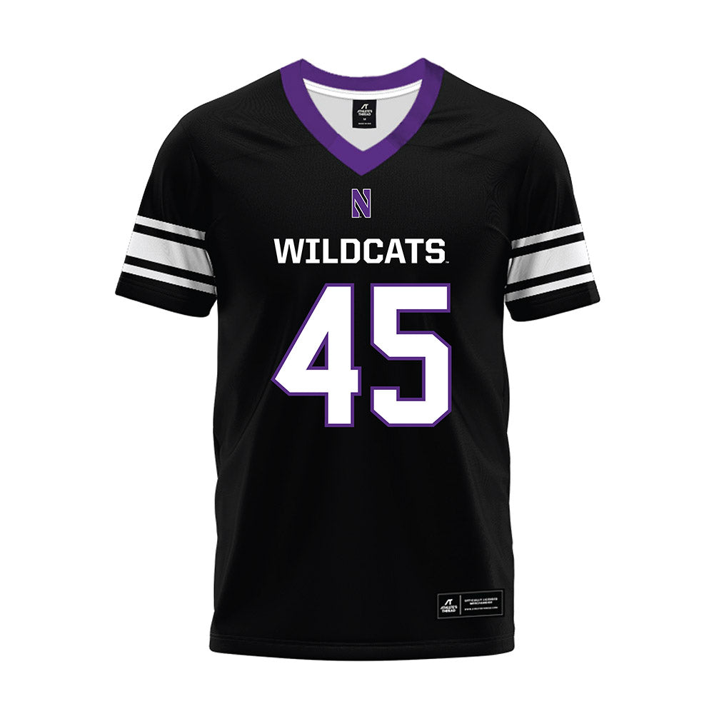 Northwestern - NCAA Football : Jack Sadowsky V - Black Premium Football Jersey-0