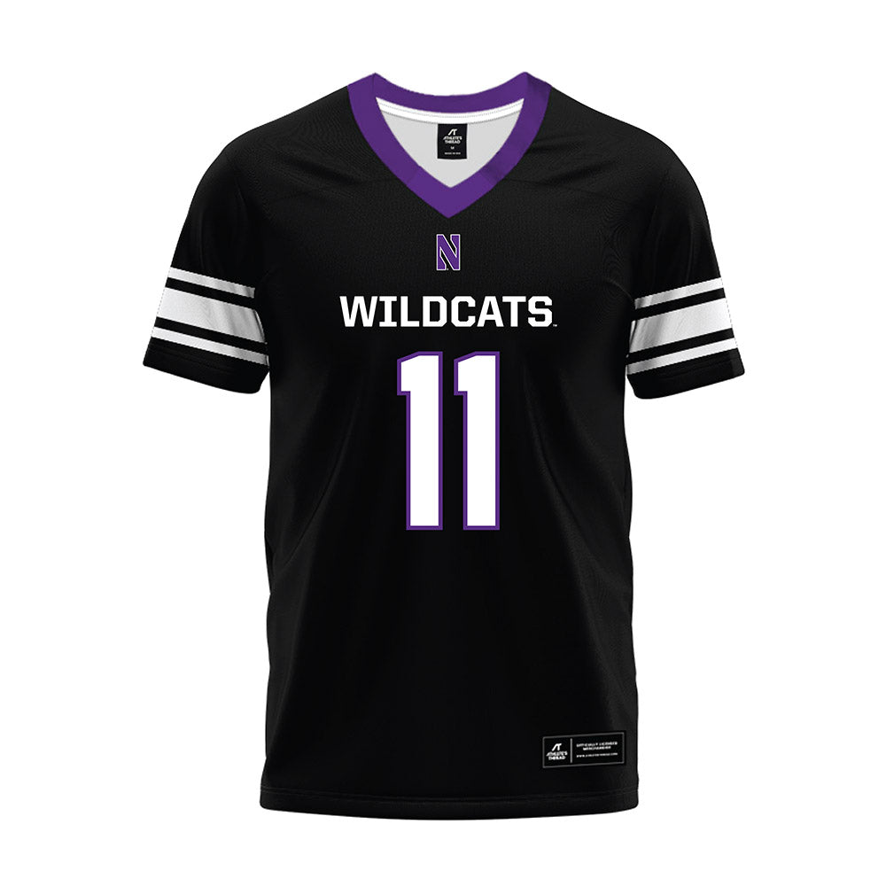 Northwestern - NCAA Football : Keaton Reinke - Black Premium Football Jersey-0
