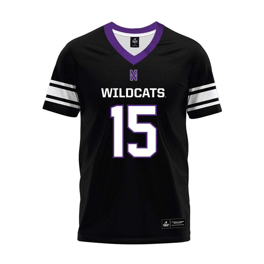 Northwestern - NCAA Football : Brendan Flakes - Black Premium Football Jersey-0
