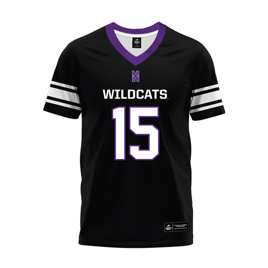 Northwestern - NCAA Football : Brendan Flakes - Black Premium Football Jersey-0