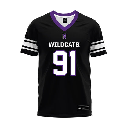 Northwestern - NCAA Football : Evan Boutorwick - Black Premium Football Jersey-0