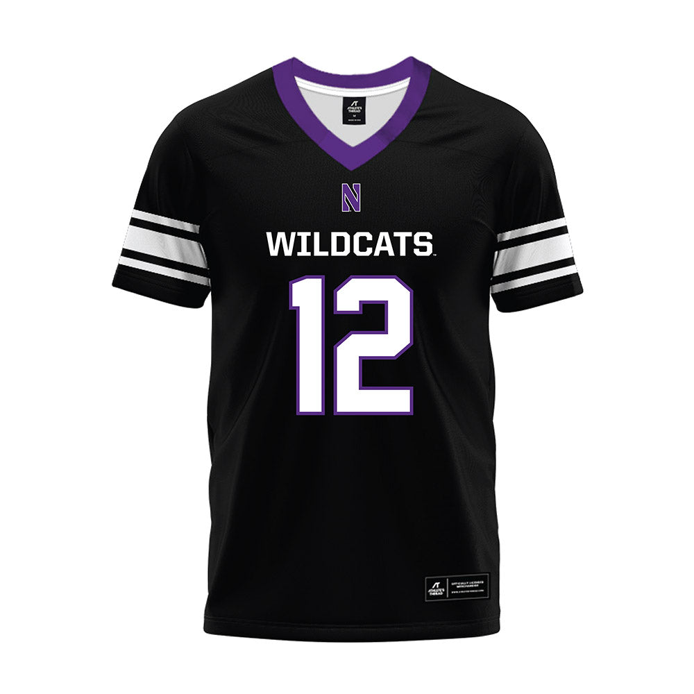 Northwestern - NCAA Football : Marcus Romain - Black Premium Football Jersey-0