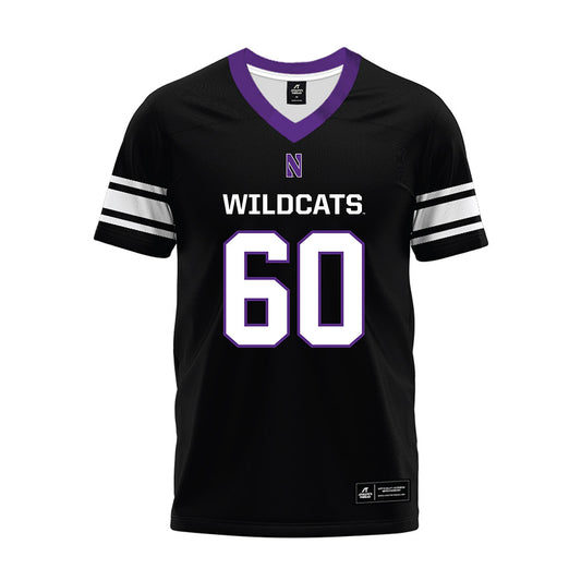 Northwestern - NCAA Football : Evan Boutorwick - Black Premium Football Jersey-0