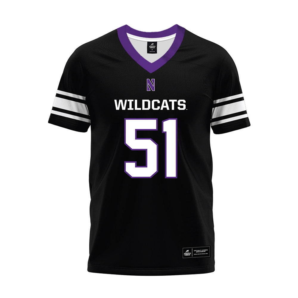 Northwestern - NCAA Football : Miles Crutchley - Black Premium Football Jersey-0