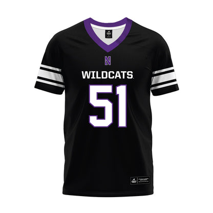 Northwestern - NCAA Football : Miles Crutchley - Black Premium Football Jersey-0