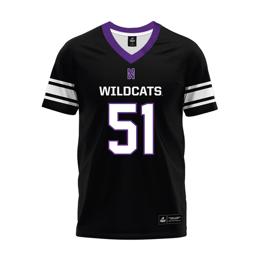 Northwestern - NCAA Football : Miles Crutchley - Black Premium Football Jersey-0
