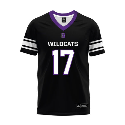 Northwestern - NCAA Football : Jaden Vaughn - Black Premium Football Jersey-0