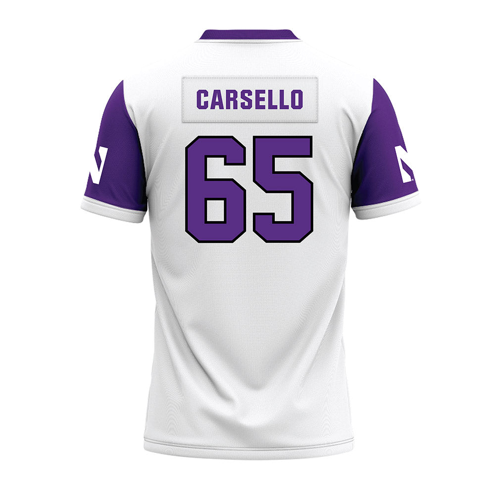 Northwestern - NCAA Football : Jackson Carsello - White Premium Football Jersey-1