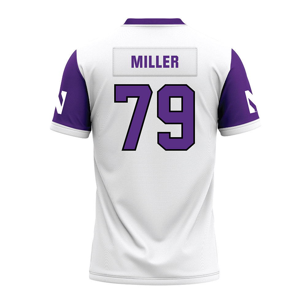 Northwestern - NCAA Football : Jacob Miller - White Premium Football Jersey-1