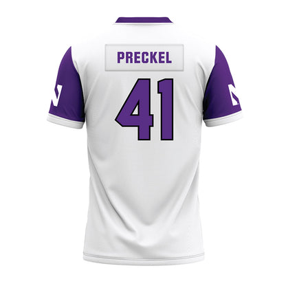 Northwestern - NCAA Football : Thomas Preckel - White Premium Football Jersey-1