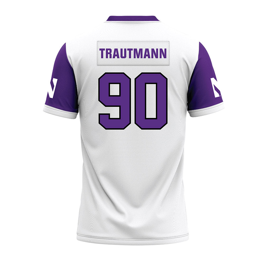 Northwestern - NCAA Football : Jack Trautmann - White Premium Football Jersey-1