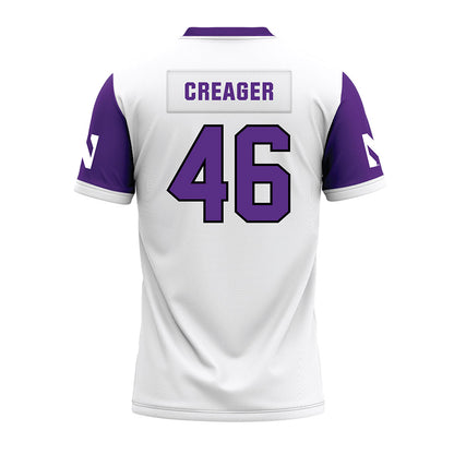 Northwestern - NCAA Football : Lincoln Creager - White Premium Football Jersey-1