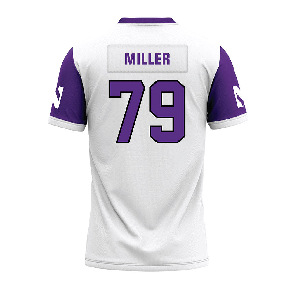 Northwestern - NCAA Football : Jacob Miller - White Premium Football Jersey-1