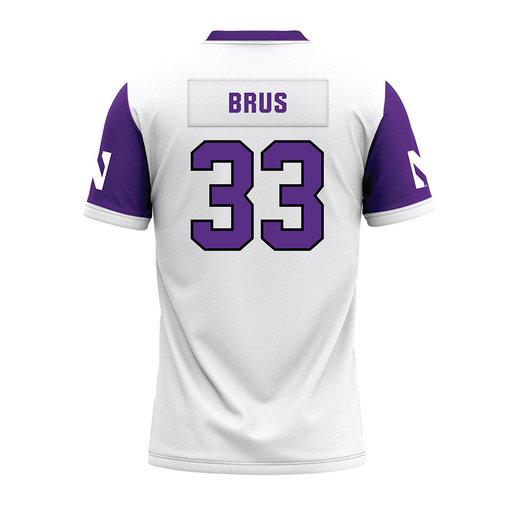 Northwestern - NCAA Football : Braydon Brus - White Premium Football Jersey