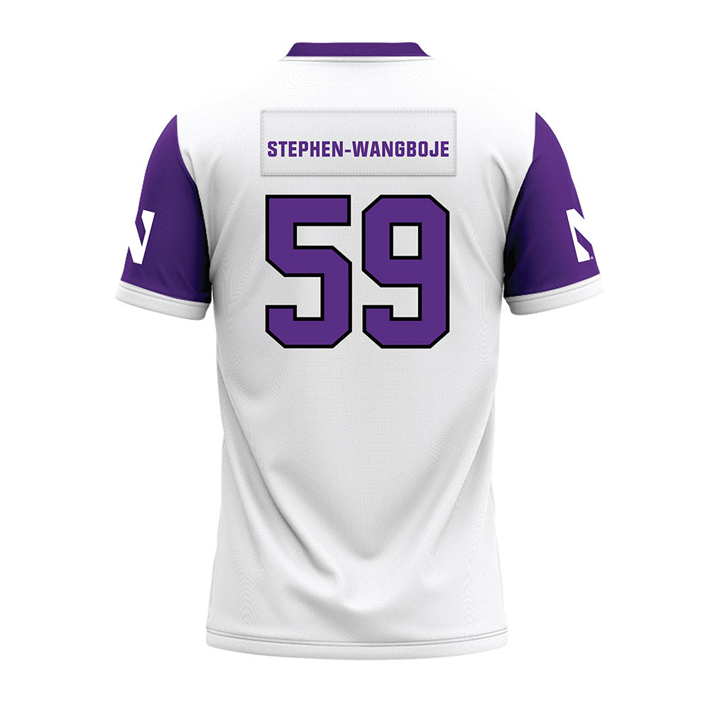 Northwestern - NCAA Football : Glory Stephen-Wangboje - White Premium Football Jersey-1