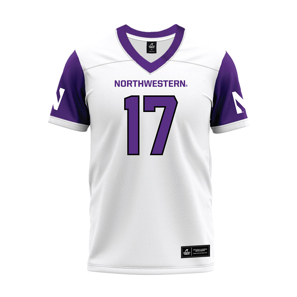 Northwestern - NCAA Football : Jaden Vaughn - White Premium Football Jersey-0