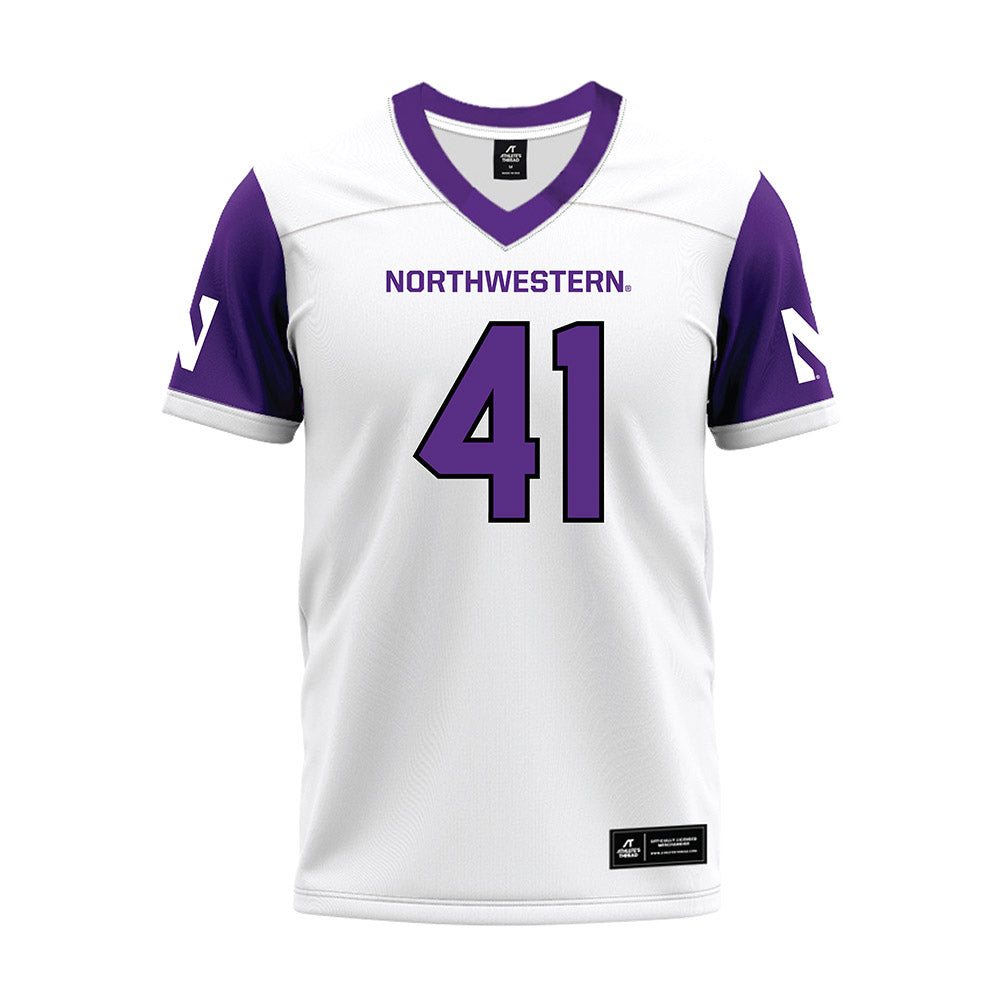Northwestern - NCAA Football : Thomas Preckel - White Premium Football Jersey-0