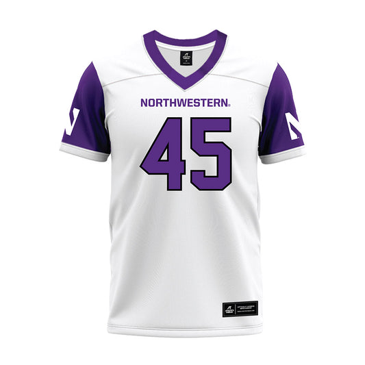 Northwestern - NCAA Football : Jack Sadowsky V - White Premium Football Jersey-0