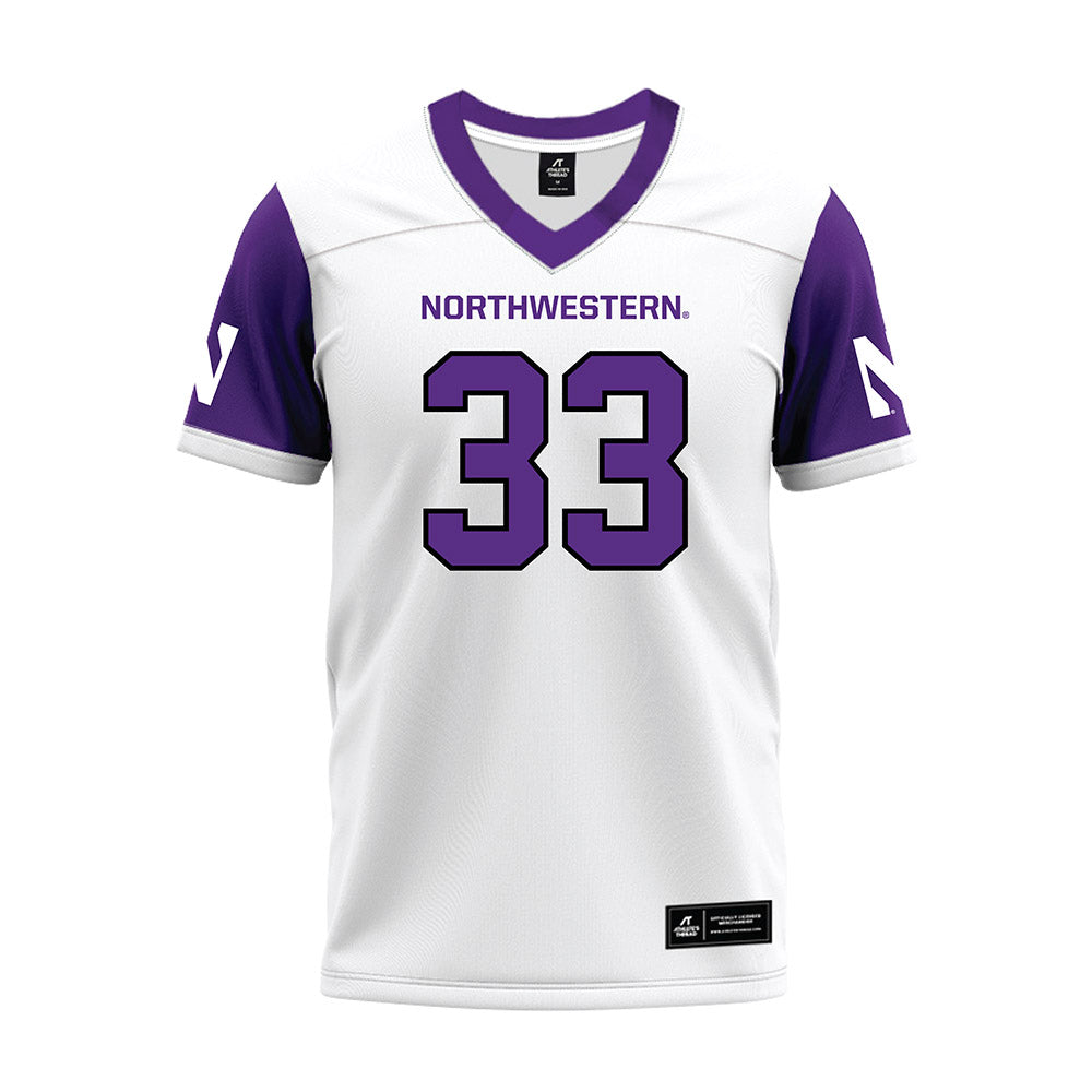 Northwestern - NCAA Football : Braydon Brus - White Premium Football Jersey