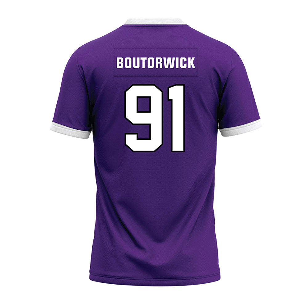 Northwestern - NCAA Football : Evan Boutorwick - Purple Premium Football Jersey-1