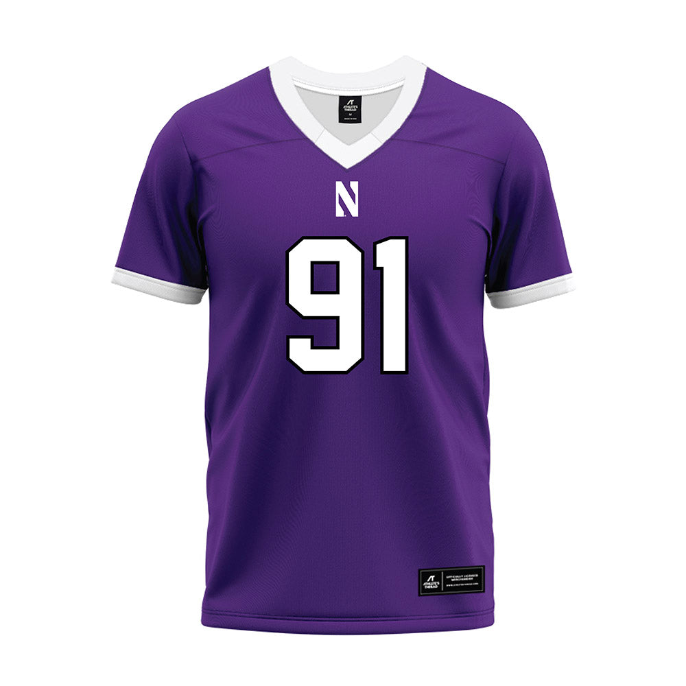 Northwestern - NCAA Football : Evan Boutorwick - Purple Premium Football Jersey-0