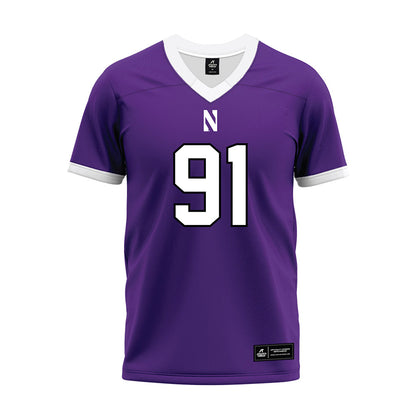 Northwestern - NCAA Football : Evan Boutorwick - Purple Premium Football Jersey-0