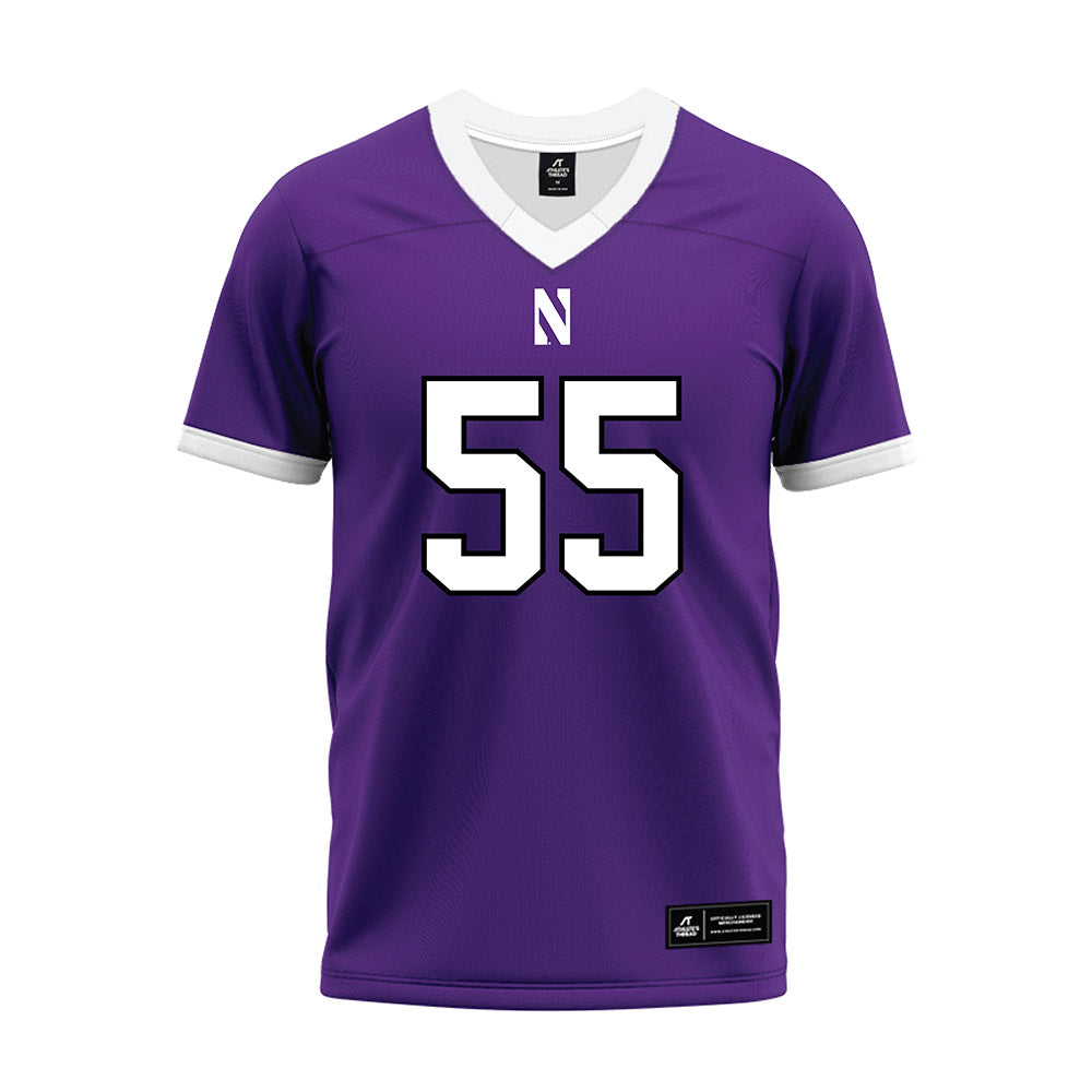 Northwestern - NCAA Football : Dylan Roberts - Purple Premium Football Jersey-0