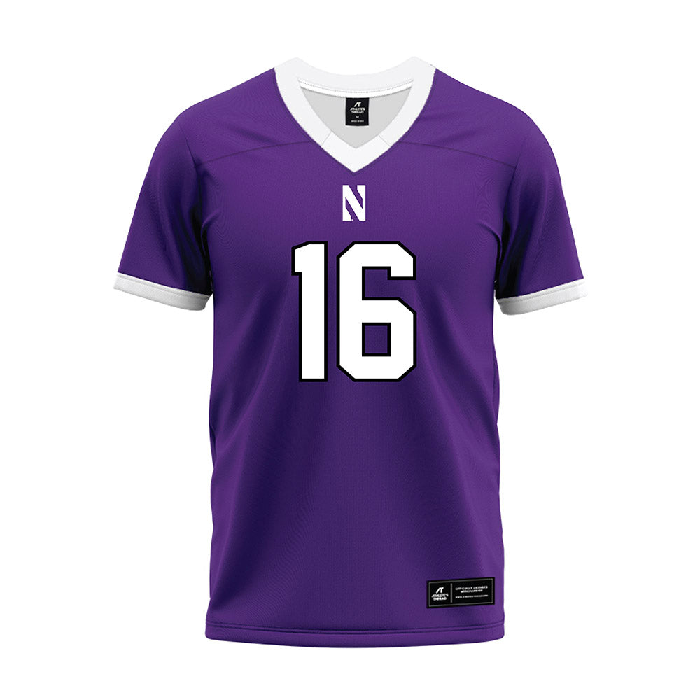 Northwestern - NCAA Football : J.J. Lewis - Purple Premium Football Jersey-0