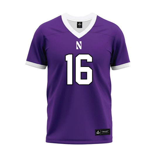 Northwestern - NCAA Football : J.J. Lewis - Purple Premium Football Jersey-0