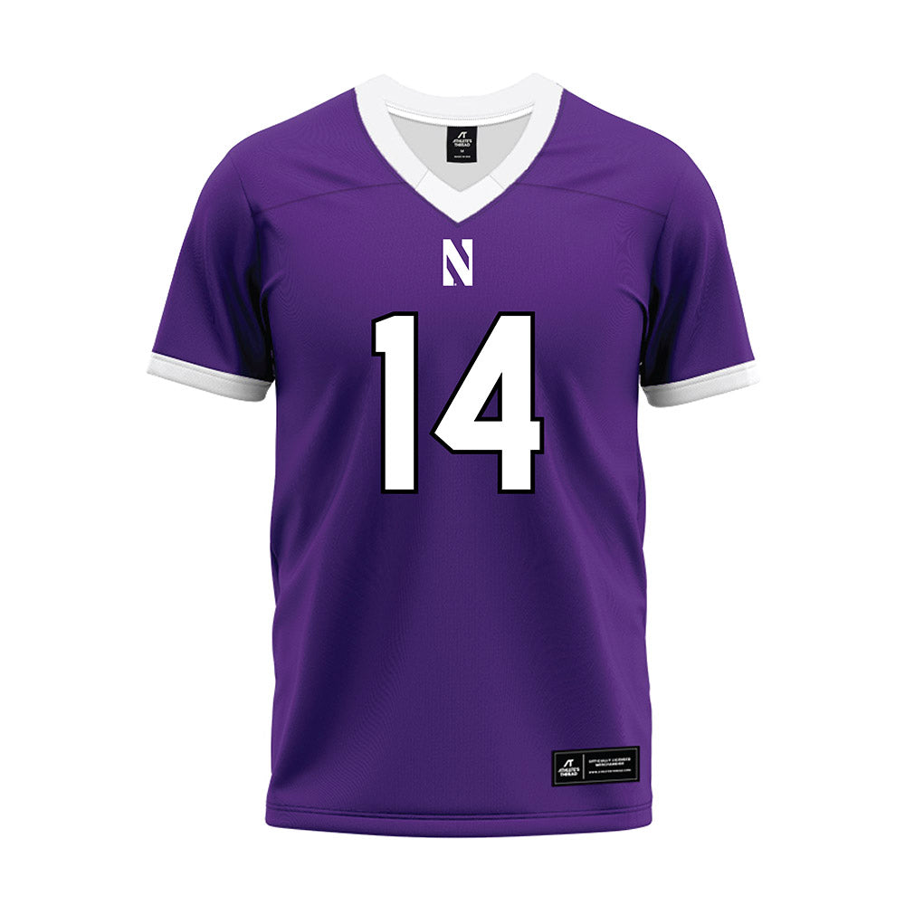 Northwestern - NCAA Football : Dube Enongene - Purple Premium Football Jersey-0