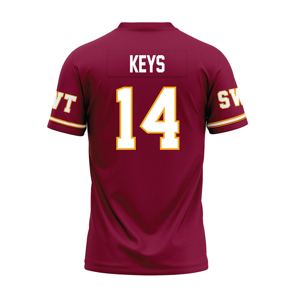 Texas State - NCAA Football : Dante Keys - Maroon Premium Football Jersey-1