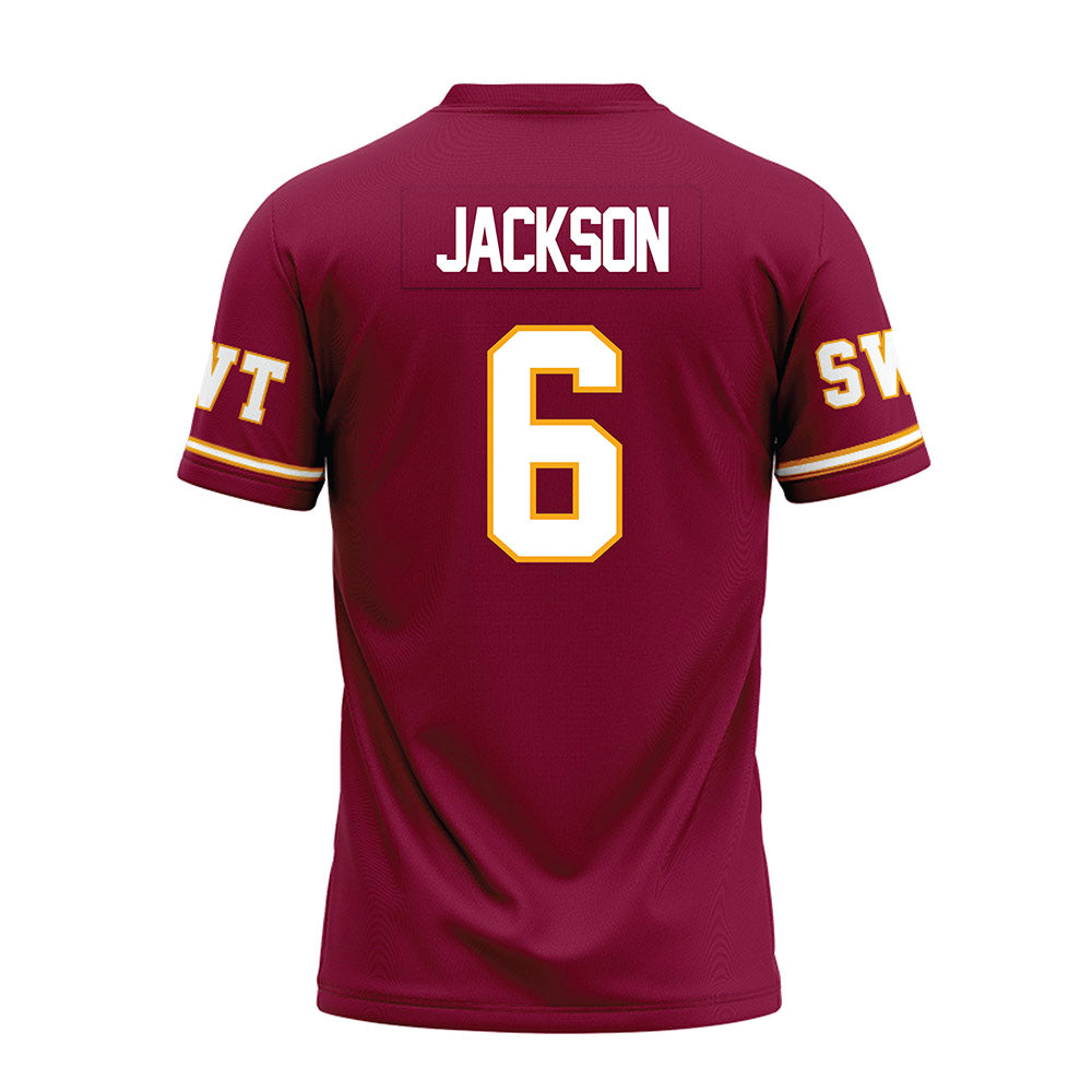 Texas State - NCAA Football : Dylan Jackson - Maroon Premium Football Jersey-1