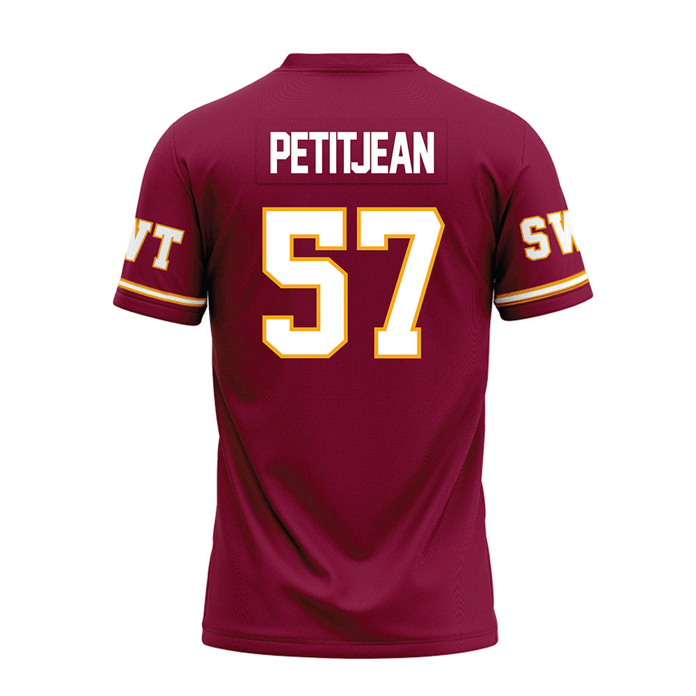Texas State - NCAA Football : Lincoln Petitjean - Maroon Premium Football Jersey-1