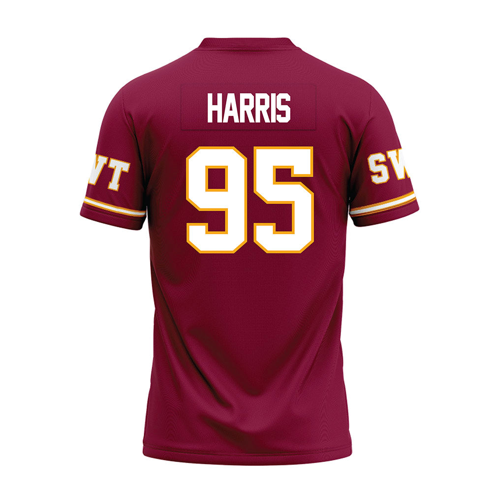 Texas State - NCAA Football : Jaylen Harris - Maroon Premium Football Jersey-1