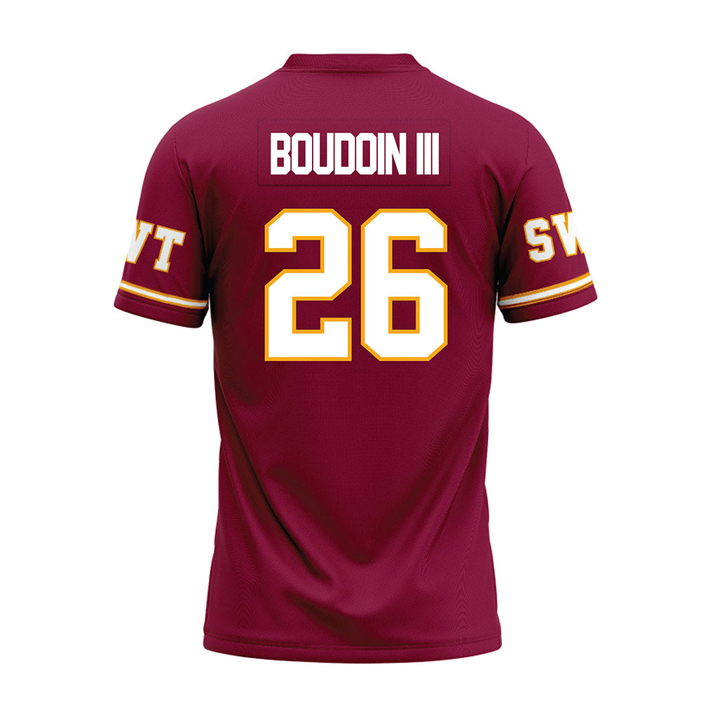 Texas State - NCAA Football : Michael Boudoin III - Maroon Premium Football Jersey
