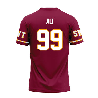 Texas State - NCAA Football : Jussiah Ali - Maroon Premium Football Jersey-1