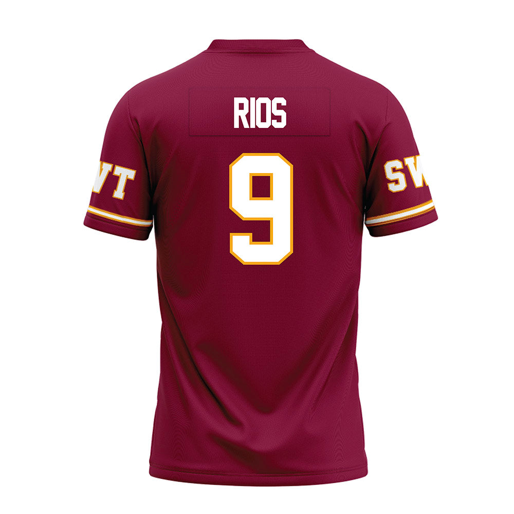 Texas State - NCAA Football : Jaden Rios - Maroon Premium Football Jersey-1