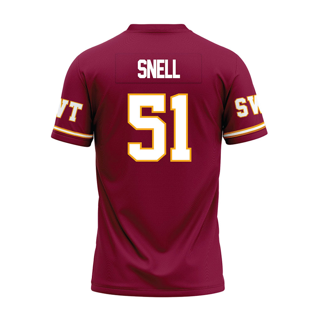Texas State - NCAA Football : Darian Snell - Maroon Premium Football Jersey-1