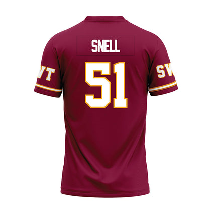 Texas State - NCAA Football : Darian Snell - Maroon Premium Football Jersey-1