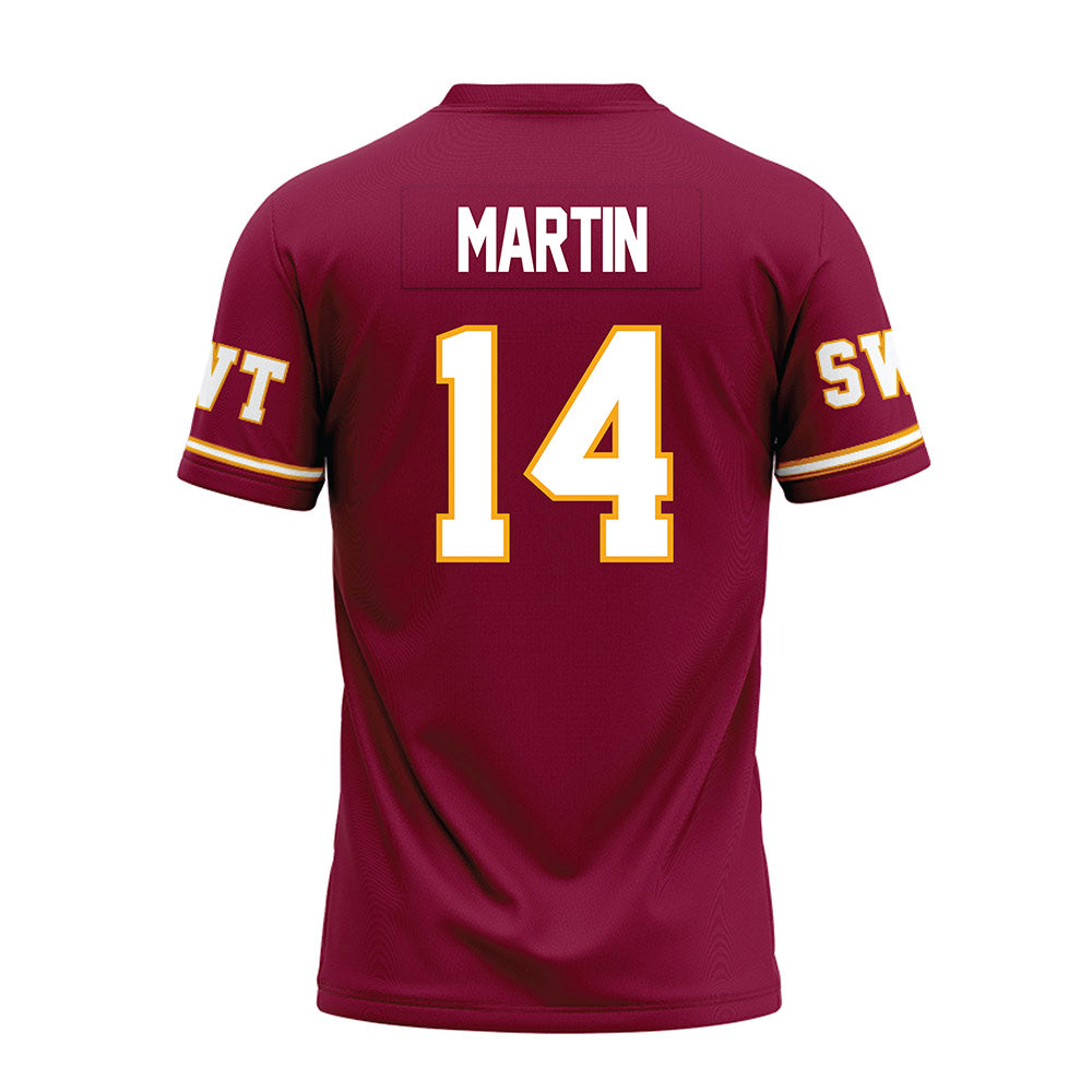 Texas State - NCAA Football : Jordan Martin - Maroon Premium Football Jersey-1