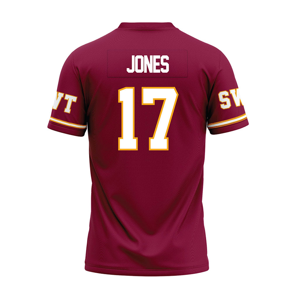 Texas State - NCAA Football : chris jones - Maroon Premium Football Jersey-1