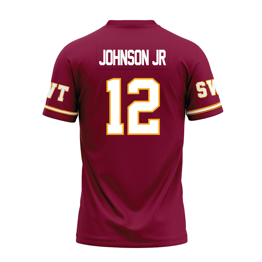 Texas State - NCAA Football : Lorenzo Johnson Jr - Maroon Premium Football Jersey-1